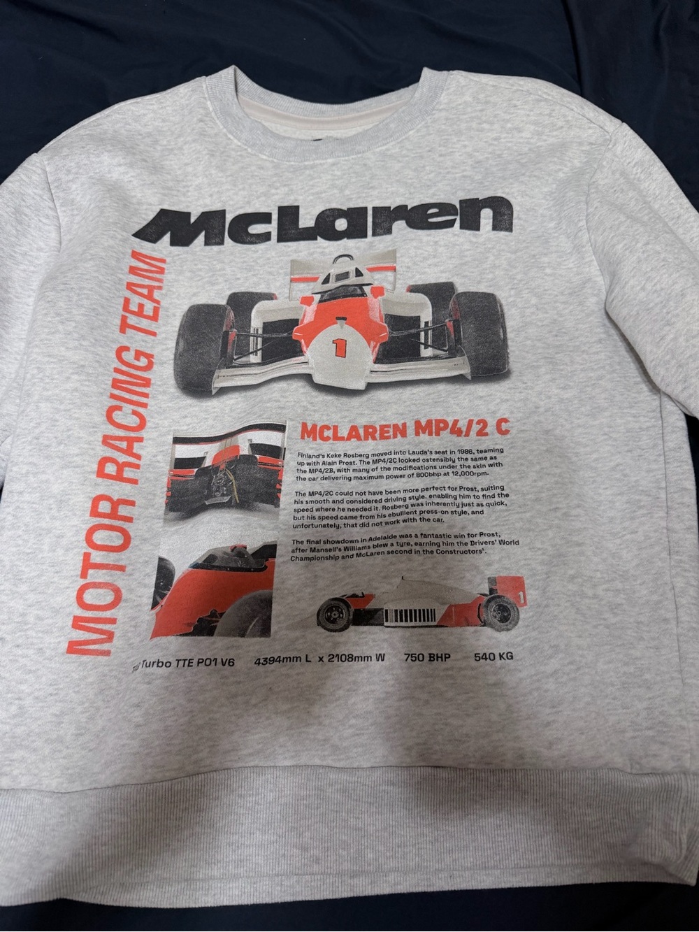 Men’s XS McLaren grey Cotten sweater